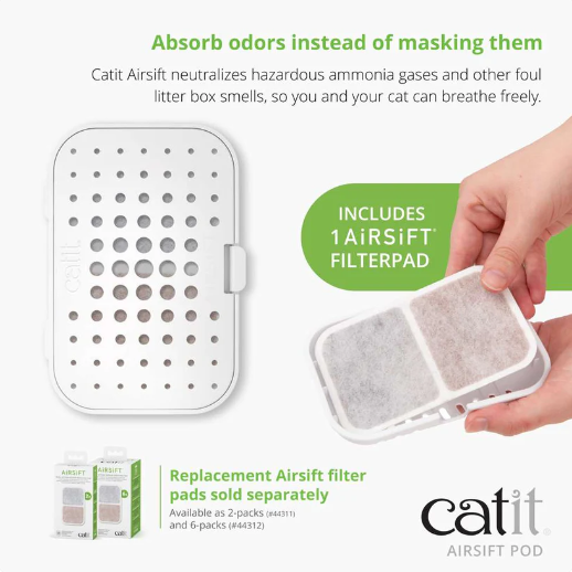 Catit AiRSiFT Dual Action Odor Reducing Pod for Litter Boxes