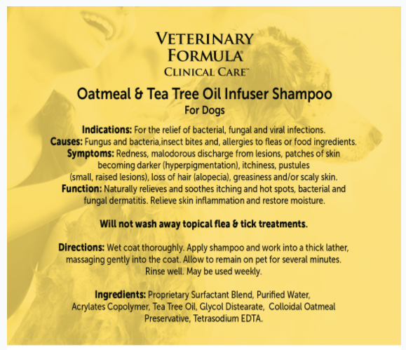 Synergy Veterinary Formula Clinical Care Oatmeal & Tea Tree Oil Shampoo 16 oz