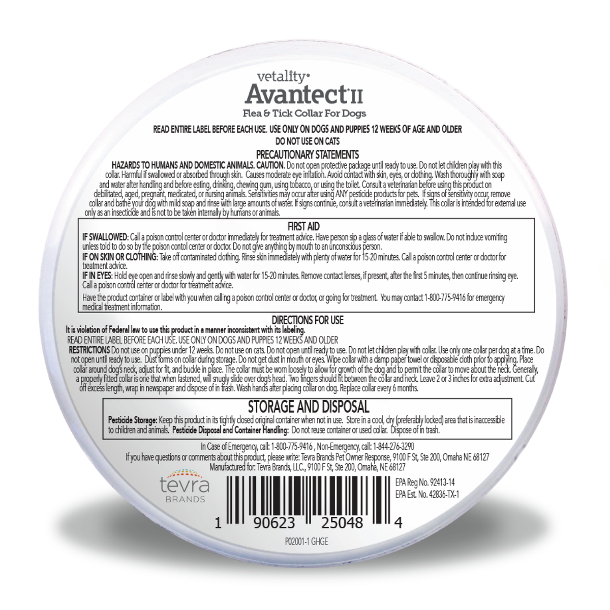 Vetality Advantect II Flea & Tick Collar for Dogs, 2 Pack