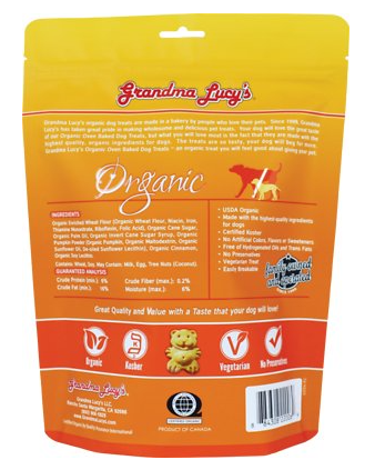 Grandma Lucy's Organic Pumpkin Oven Baked Dog Treats 14 oz