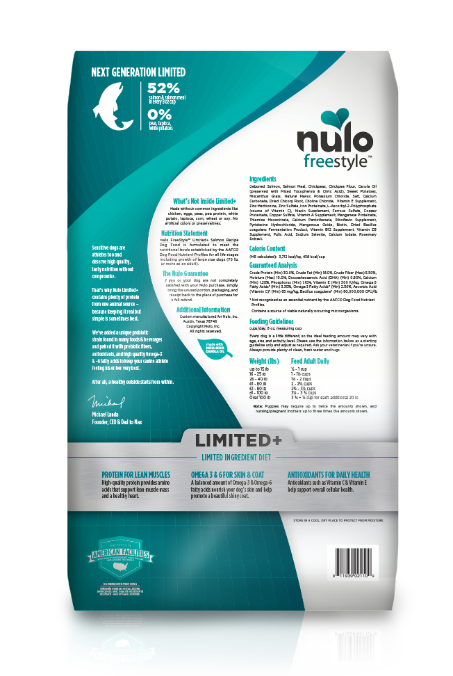 Nulo Freestyle Grain-Free Limited Ingredient Salmon Recipe All Life Stages Dry Dog Food