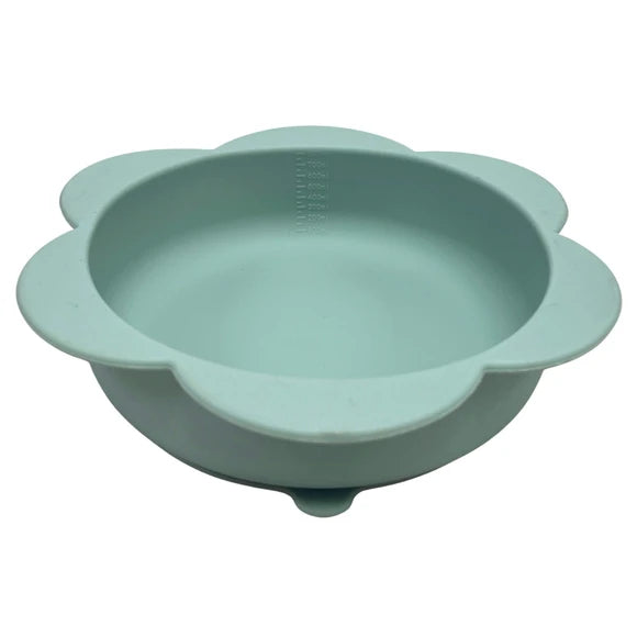 Kole Imports Light Green Silicone Floral Shaped Pet Food and Water Bowl