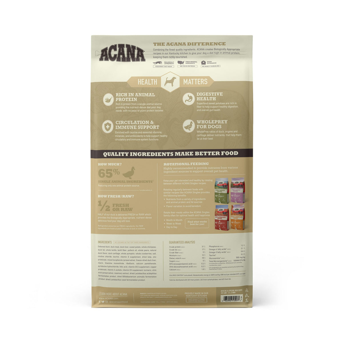 Acana Singles Limited Ingredient Diet Duck & Pear Recipe Grain-Free Dry Dog Food 22.5 lb