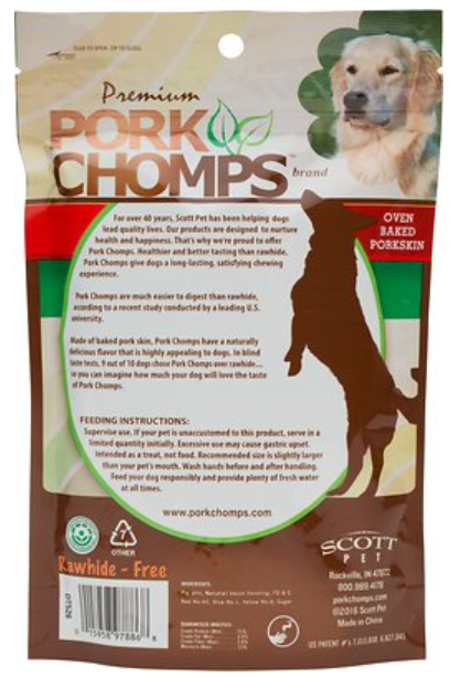 Scott Pet Pork Chomps Bacon Flavor Twists Rawhide-Free Mini Dog Chews 30 ct