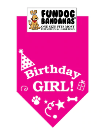 Fun Dog Bandanas Birthday Gird Pet Bandana