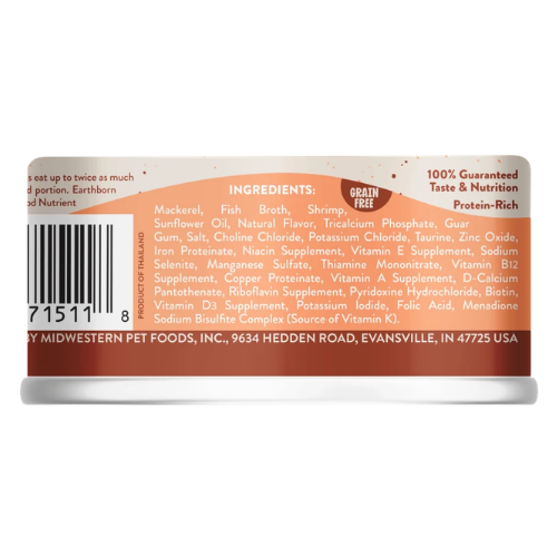 Earthborn Holistic Catalina Catch Mackerel Dinner With Shrimp Grain-Free Natural Canned Cat & Kitten Food