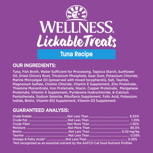 Wellness Lickable Cat Treats Tuna Recipe with Broth 2.5 oz
