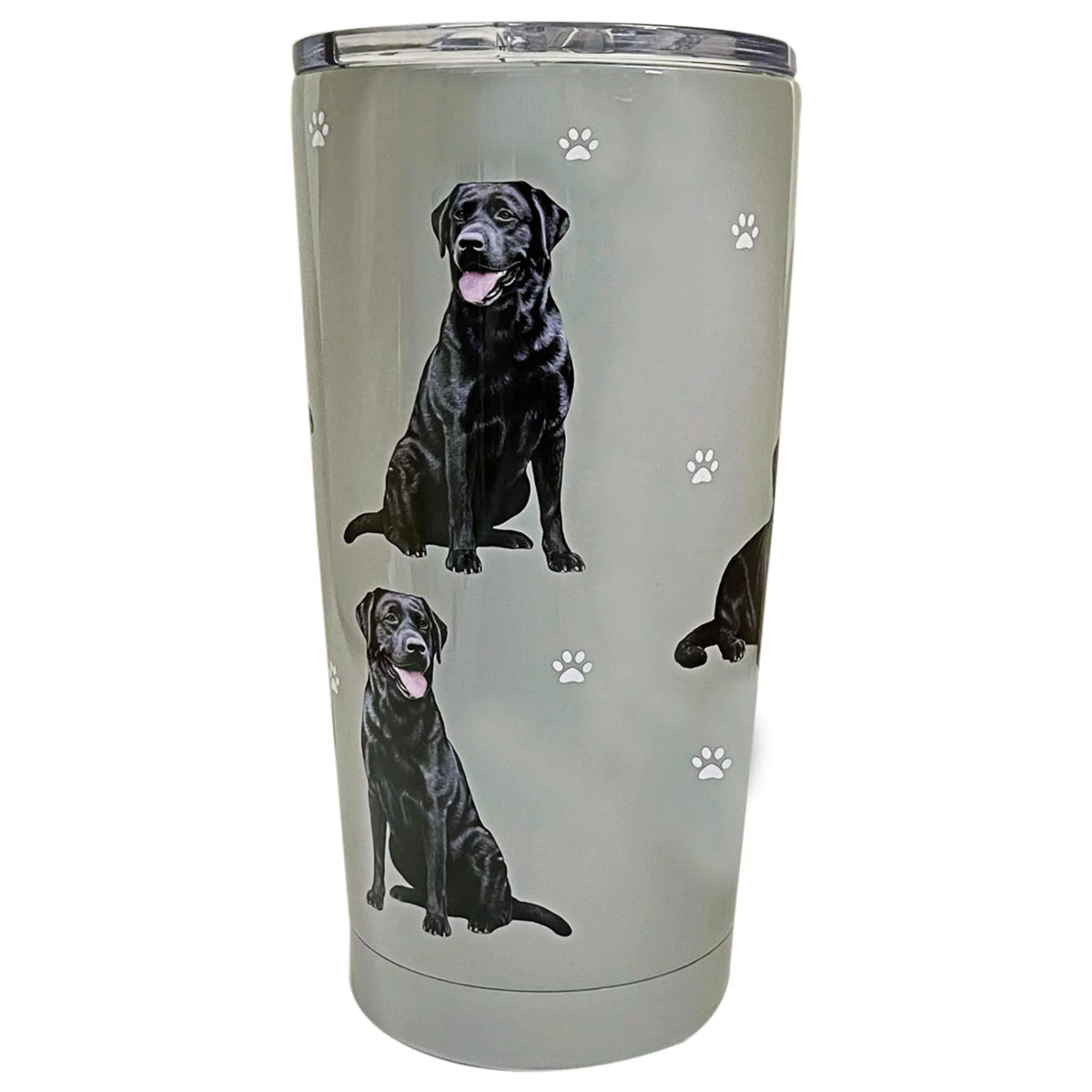 E & S Imports Serengeti Black Labrador Stainless Steel, Vacuum Insulated Tumbler with Spill Proof Lid 20 oz