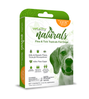 Vetality Naturals Flea & Tick Topicals for Dogs, Kills & Repels Fleas, Ticks & Mosquitoes- 3 pack