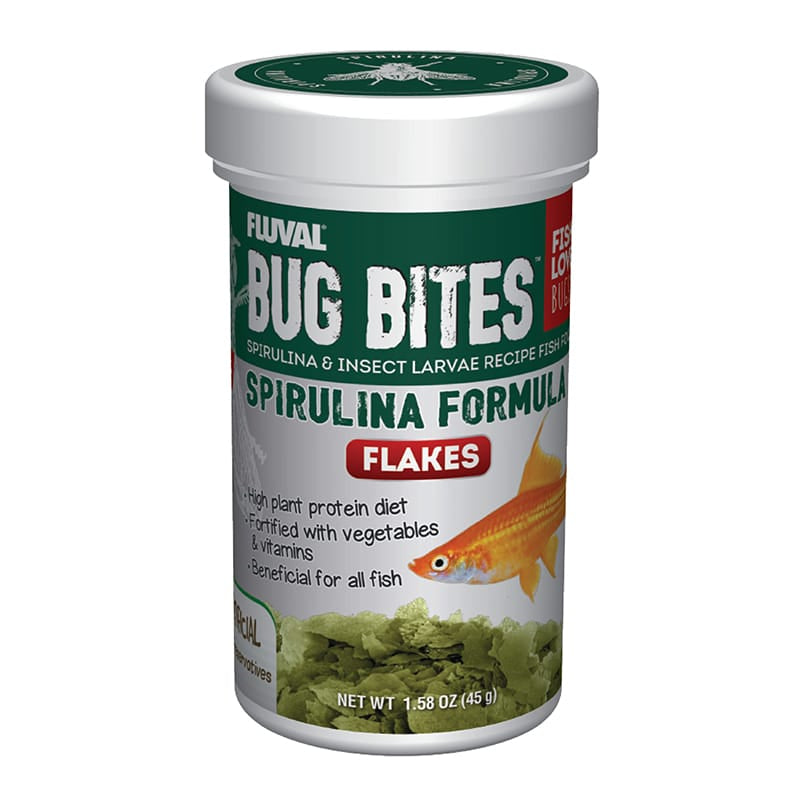 Fluval Bug Bites Spirulina Flakes Fish Food 1.59 oz