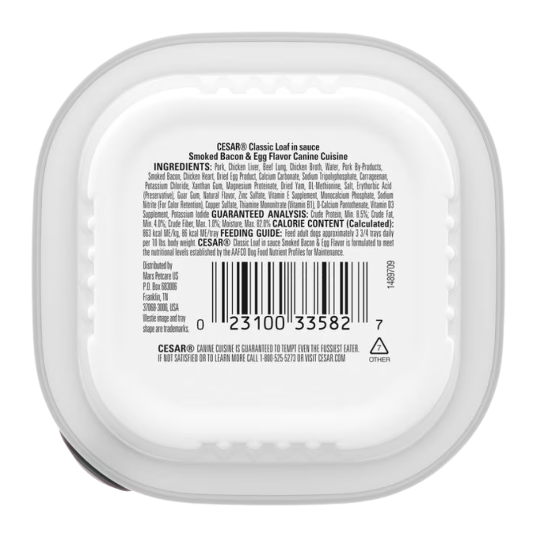 Cesar Classic Loaf in Sauce Smoked Bacon & Egg Flavor Grain-Free Small Breed Adult Wet Dog Food