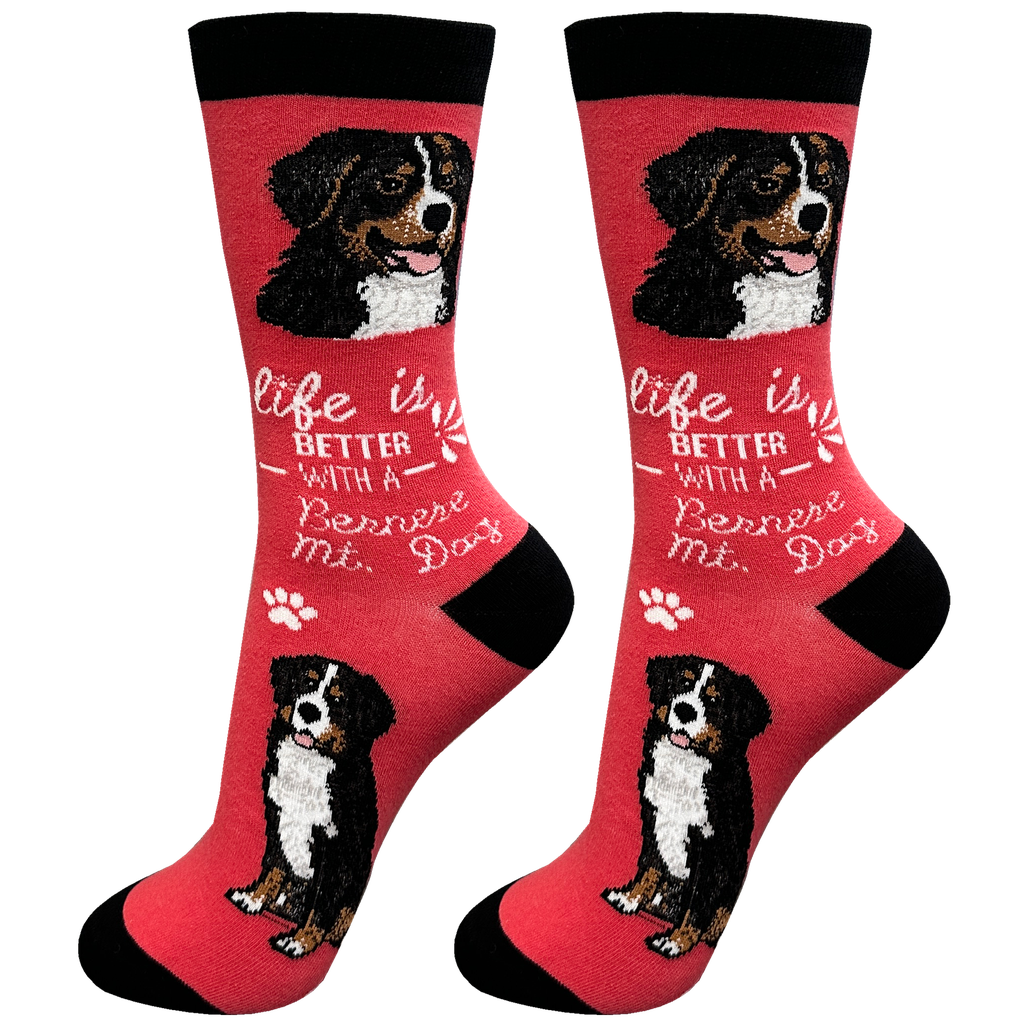 E & S Imports Life is Better With a Bernese Mountain Dog Socks