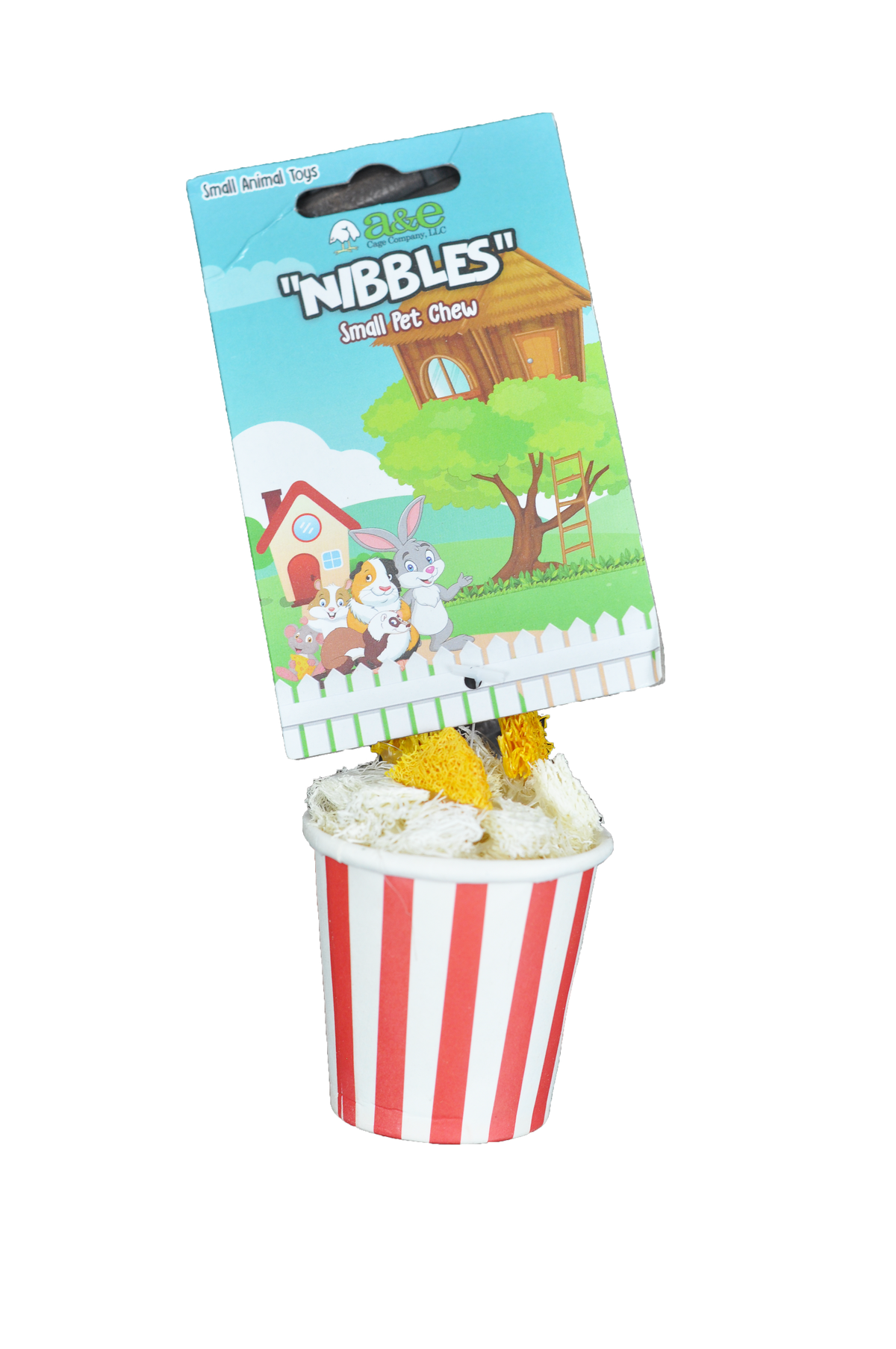 A&E Nibbles Loofah Popcorn Small Animal Chew Toy