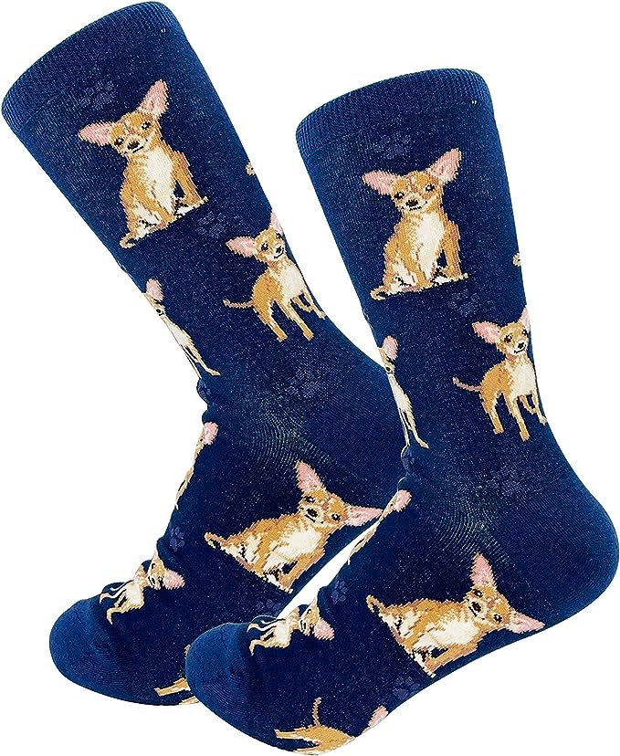 E & S Imports Pet Lover Socks Tan Chihuahua Dog, Unisex, One Size Fits Most