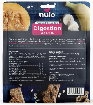 Nulo Digestion Functional Granola Bars for Dogs 10 oz