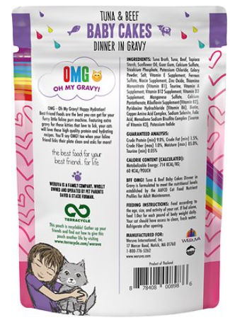 Weruva B.F.F. Oh My Gravy Baby Cakes Tuna & Beef Dinner In Gravy Grain-Free Wet Cat Food