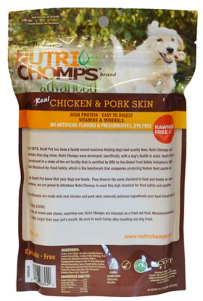 Scott Pet Nutri Chomps Advanced Peanut Butter Twists With Chicken Wrap Dog Treats 4 ct