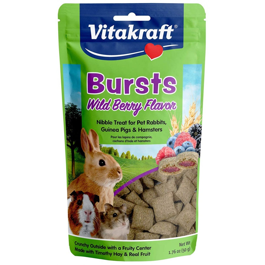 Vitakraft Bursts Crunchy Wild Berry Flavor Small Animal Treats 1.76 oz