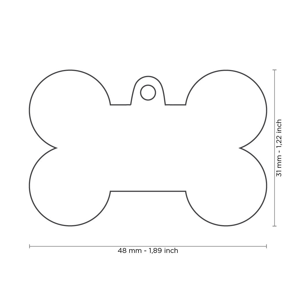 Myfamily Extra Large Anodized Aluminum Bone Shaped Personalized Dog ID Tag
