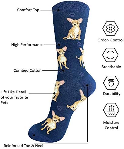 E & S Imports Pet Lover Socks Tan Chihuahua Dog, Unisex, One Size Fits Most