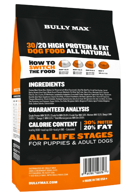 Bully Max 30/20 High Protein & Fat Chicken Blend Dry Dog Food