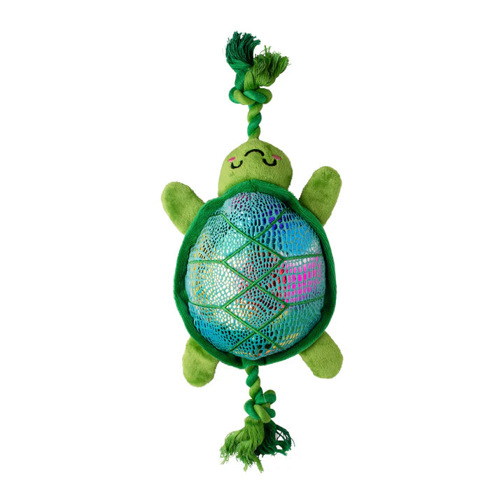 Pet Fringe Studio Summertime Shello There! Plush Turtle Dog Toy 8 in