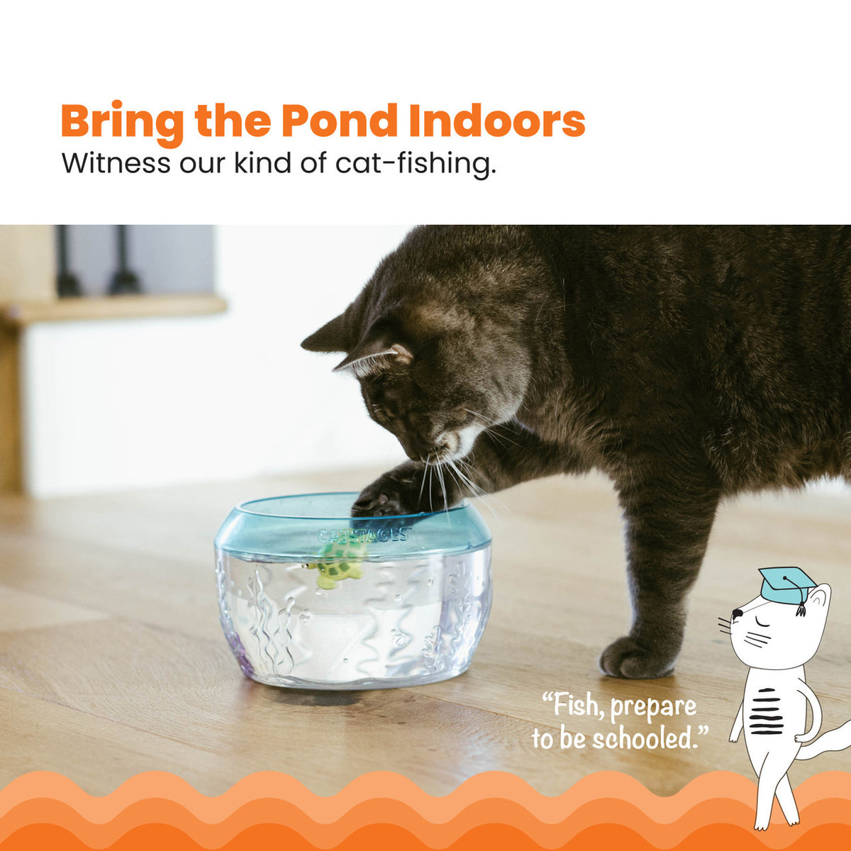 Catstages Electronic Meow-smerizing Fish Bowl Cat Toy