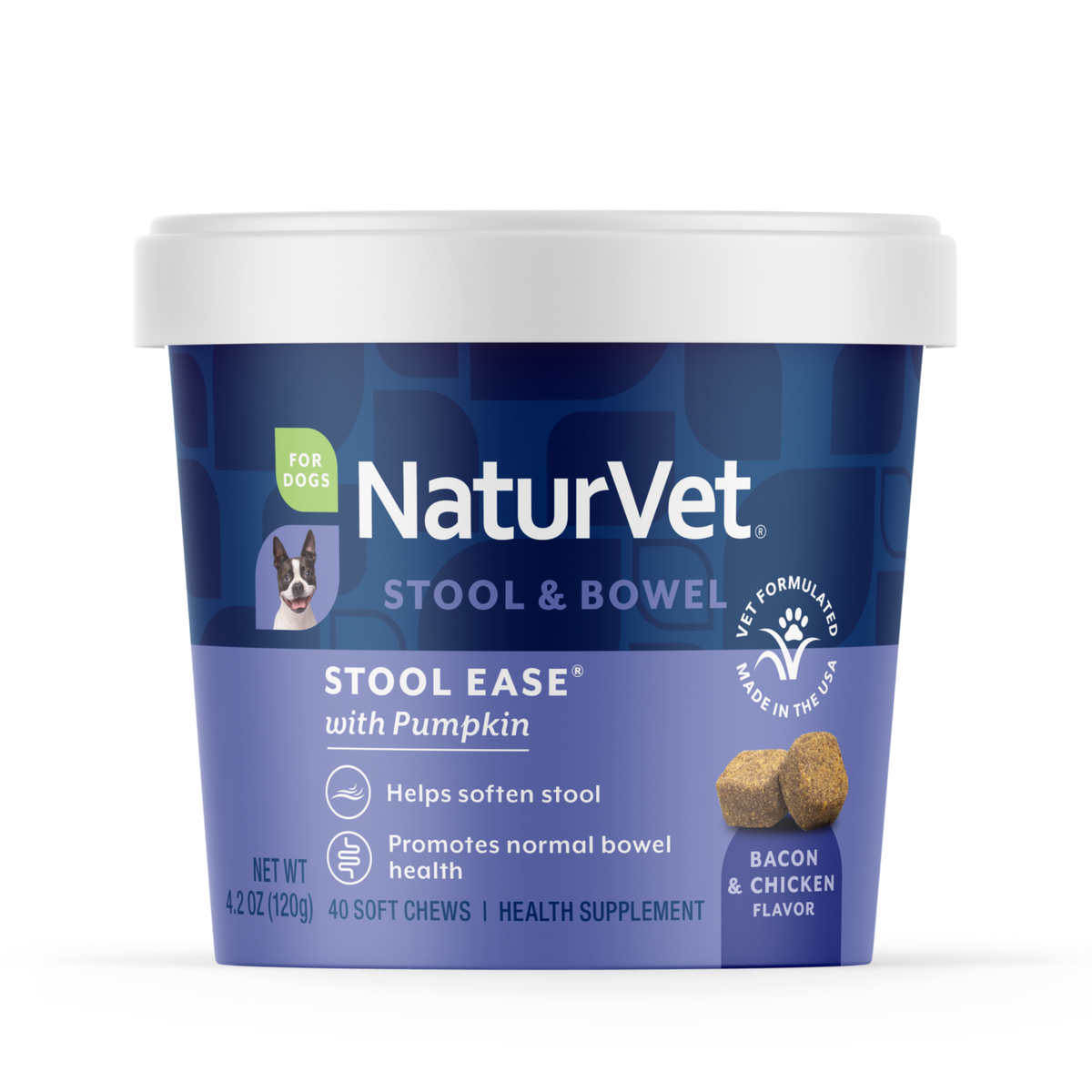 Naturvet Stool Ease Soft Chews Digestive Supplement for Dogs 40 ct