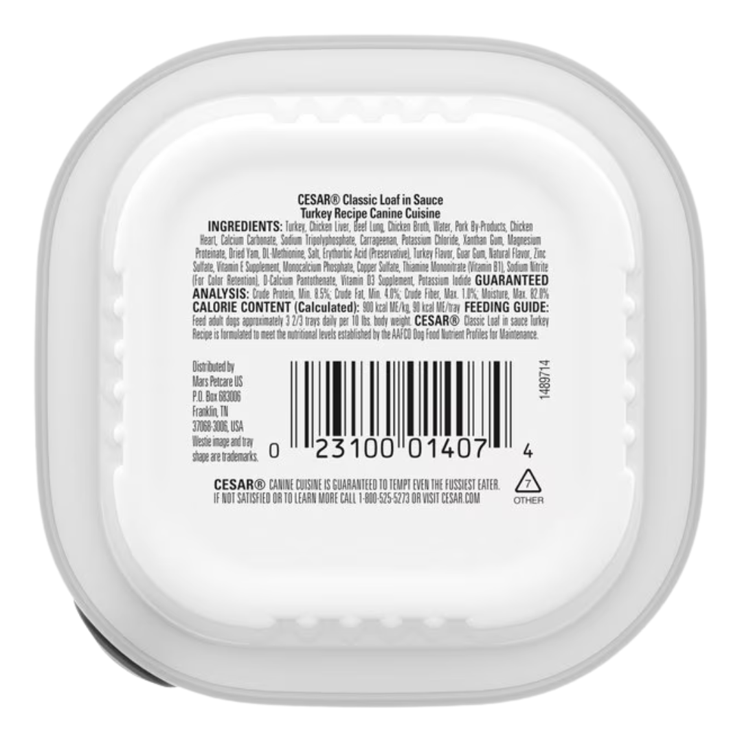 Cesar Turkey Recipe Filets in Gravy Small Breed Adult Wet Dog Food