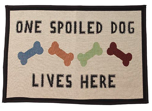Petrageous Designs Spoiled Dog Machine Washable Tapestry Fabric Pet Placemat