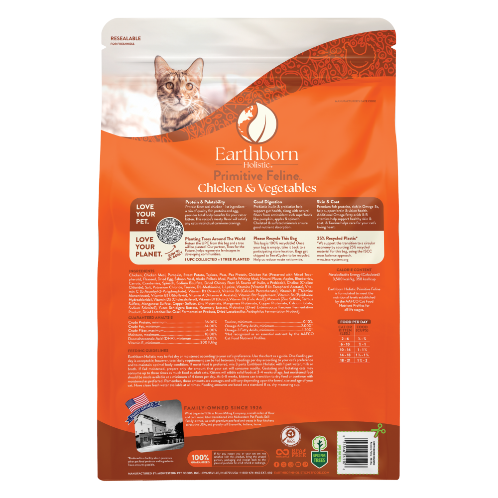 Earthborn Holistic Primitive Feline Grain-Free Natural Dry Cat & Kitten Food