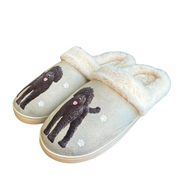 E & S Imports Black Labradoodle Snugg Slippers