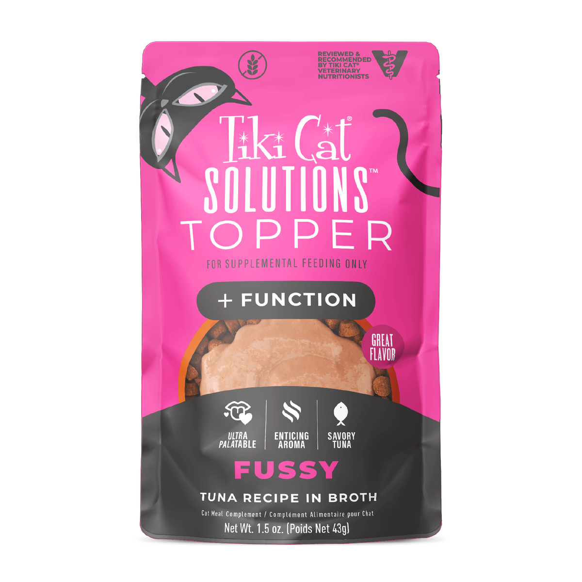 Tiki Cat Solutions Fussy Tuna Recipe in Broth Cat Food Topper 1.5 oz