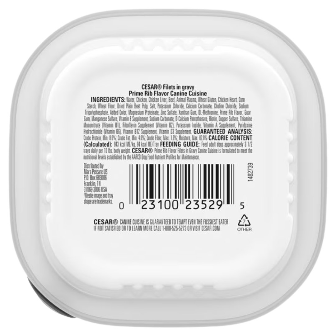 Cesar Filets in Gravy Prime Rib Adult Small Breed Wet Dog Food