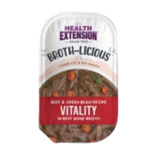 Health Extension Broth-Licious Beef & Green Bean Recipe Vitality in Beef Bone Broth Dog Food