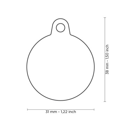 Myfamily Hushtag Round Black Aluminum Personalized Dog ID Tag