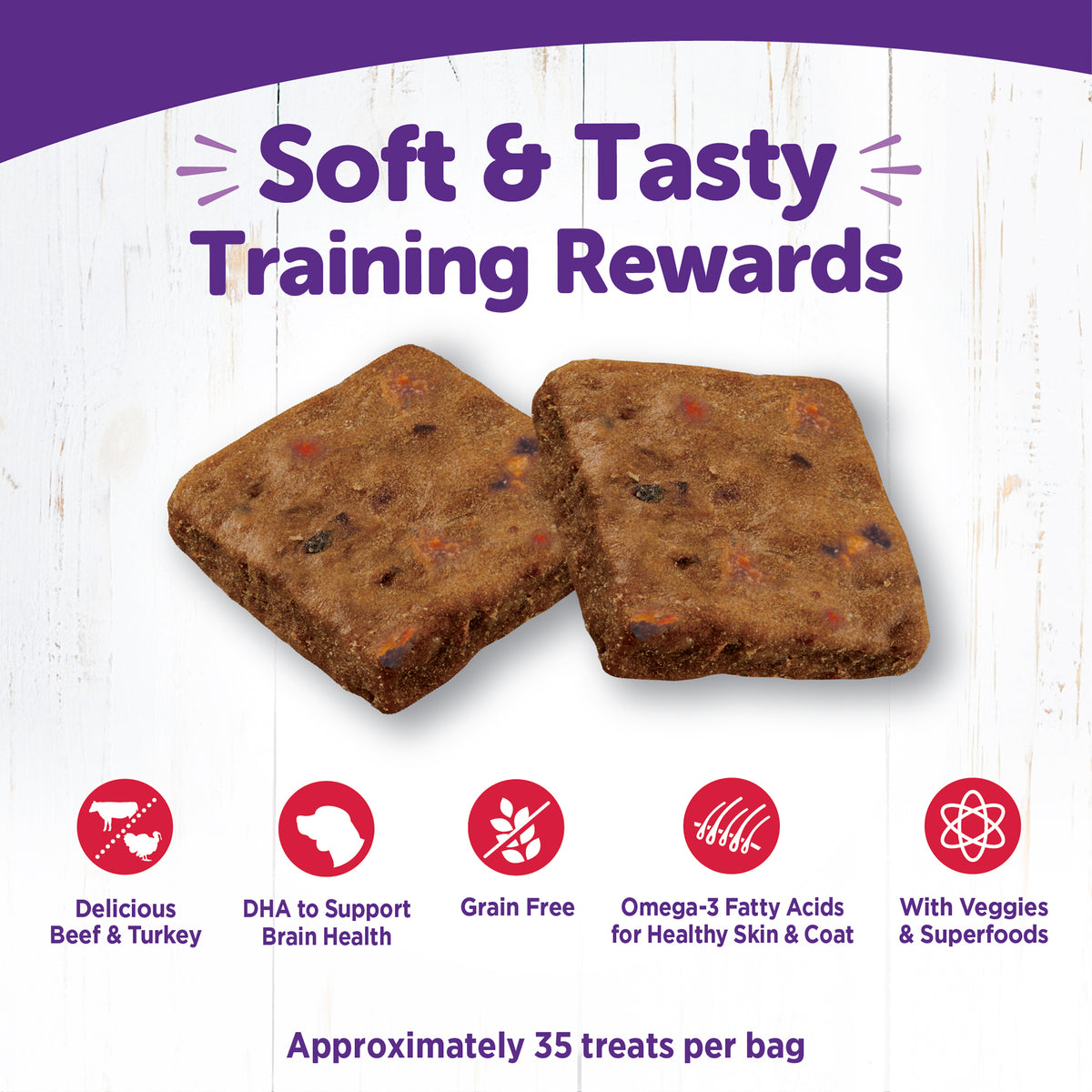 Wellness Rewarding Life Beef & Turkey Recipe Dog Training Treats 6 oz