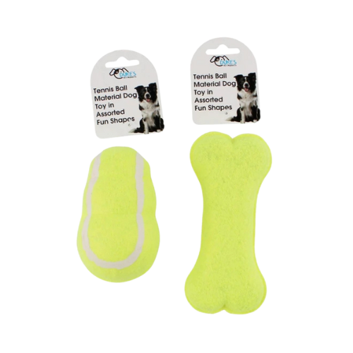Kole Imports Tennis Ball Material Dog Toy in Assorted Fun Shapes