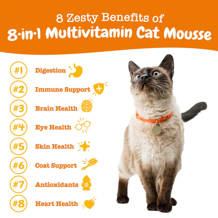 Zesty Paws 8-in1 Multivitamin Cat Mousse for Cats 14 ct