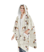 E & S Imports Bulldog Snuggs Wraps Blanket Hoodie