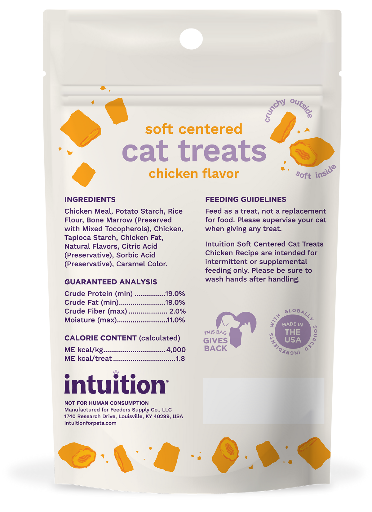 Intuition Chicken Recipe Soft Center Cat Treats 3 oz