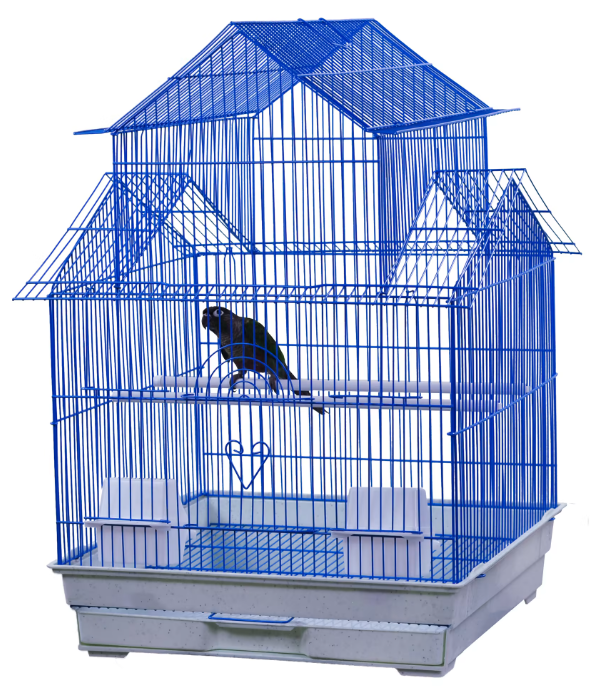 A&E House Top Blue Bird Cage 18 x 18 x 27 in
