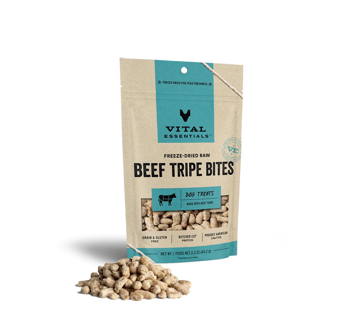 Vital Essentials Freeze-Dried Beef Tripe Dog Treats 2.3 oz