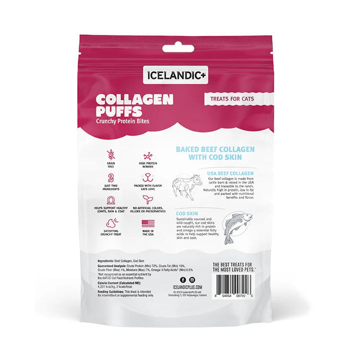 Icelandic+ Beef Collagen Puffs with Cod Skin Cat Treats .5 oz