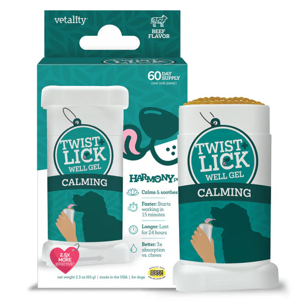 Vetality Twist+Lick Well Gel Calming Dog Supplement 2.3 oz