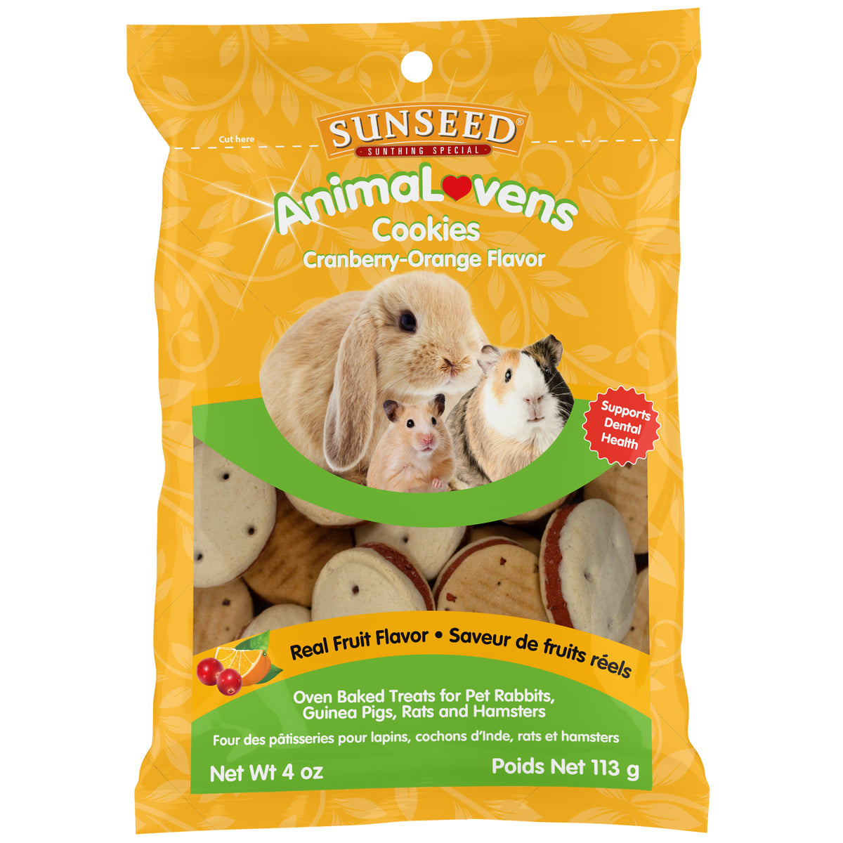 Sunseed Animalovens Cranberry Orange Cookies For Small Animals 3.5 oz