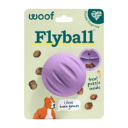 Woof Flyball Fetch Ball & Occupying Treat Dispensing Puzzle Dog Toy- Lavender