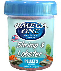 Omega One Shrimp & Lobster Pellets Sinking Crustacean Food 1.2 oz