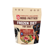 Boss Dog Raw Beef Boss Patties Complete Meal Frozen Dog Food Patties 6 lb