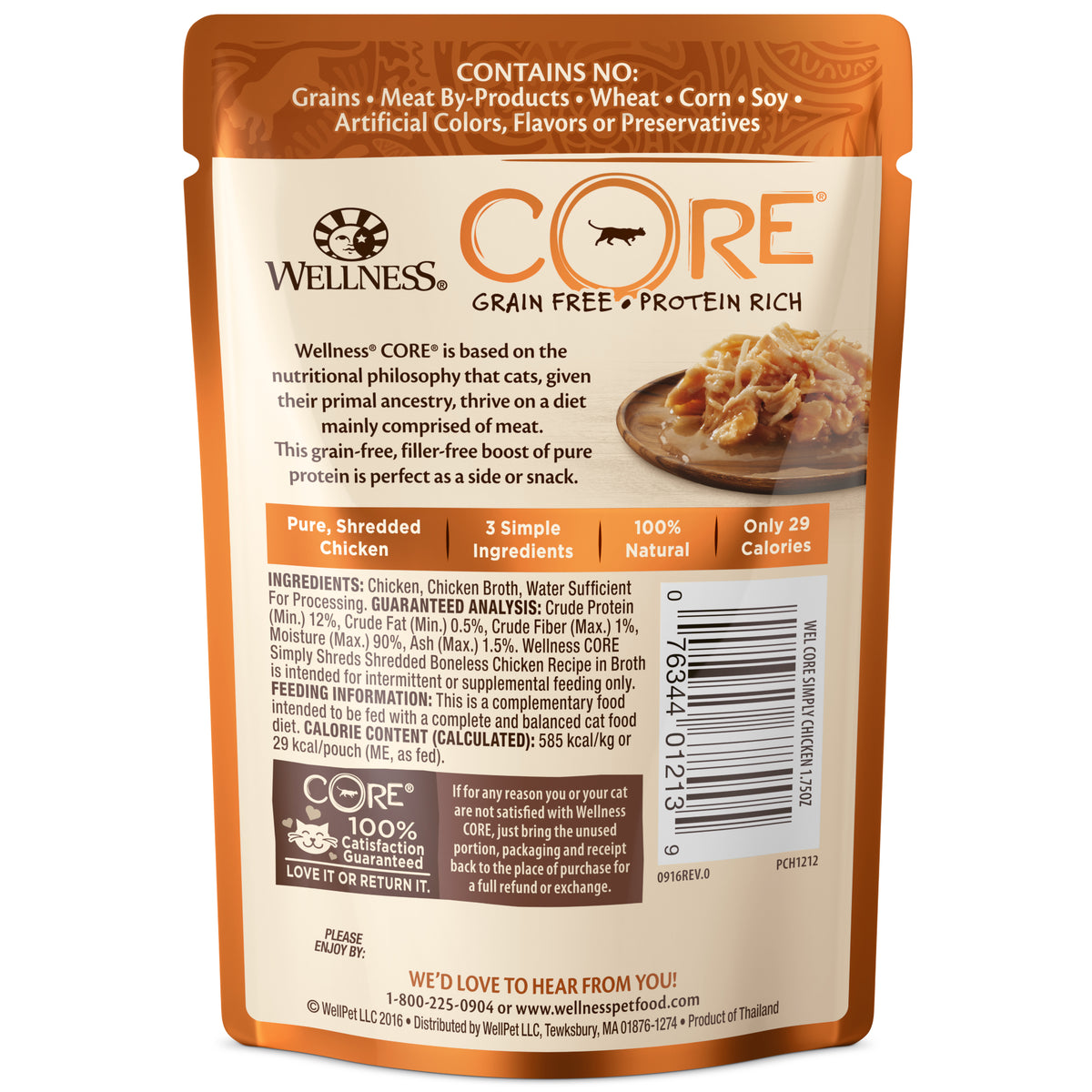 Wellness CORE Simply Shreds Grain-Free Chicken Wet Cat Food Topper